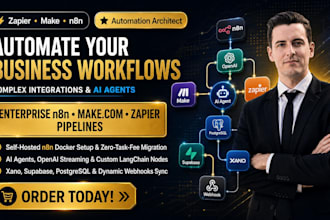 build n8n automation, zapier expert, make com developer, ai workflows