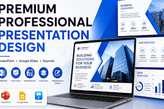 design a professional pitch deck power point presentation