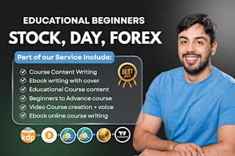 create educational forex, crypto, stock ebook, course, video, day trading lesson