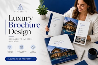 design a luxury trifold bifold  brochure brochure for professional business