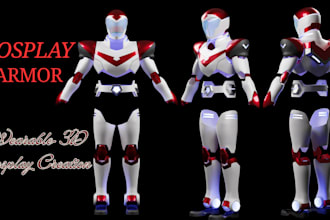 do 3d cosplay props wearable 3d model mask, helmet, wearable armor with 3d print