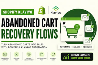 setup shopify abandoned cart recovery with klaviyo email flow