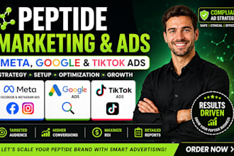 fix peptide ads issues, set up compliant peptide ads on meta, google, tiktok ads