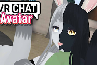 make cute anime vrchat avatar, kawaii, fantasy, bunny girl, elf, custom oc avata