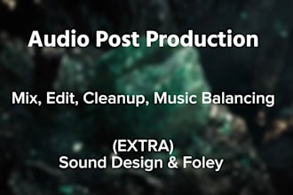 edit and mix the audio for your film, video or commercial