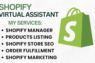 shopify virtual assistant, shopify store manager, shopify SEO website design