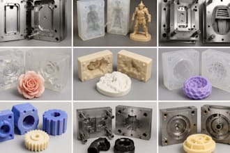 design custom silicone mold, injection mold, resin mold and casting mold in 3d