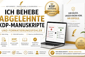 korrigieren sie abgelehnte KDP manuskripte und formatierungsfehler