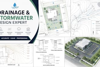 do drainage plans, stormwater drainage design, and building plans