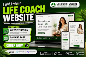 design life coach website, coaching website, consulting website, speaker website