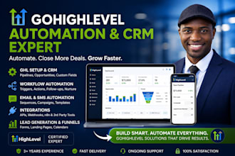 build gohighlevel ghl automation, workflow automation, CRM setup expert