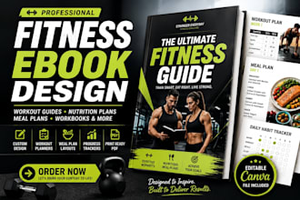 design fitness ebook nutrition guide workbook planner canva meal plan workbook