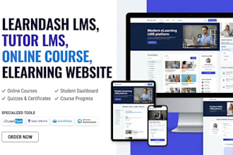 build learndash tutor lms website online course elearning website