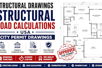 fl tx ca structural drawing structural load calculations USA city permit drawing