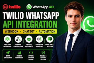 setup twilio whatsapp api integration webhook chatbot and automation
