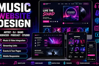 create a music website for artist website, dj, bands, producer, podcast, studio