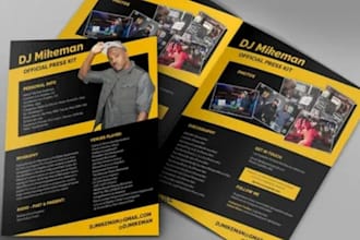 design epk, music epk, dj press kit, band epk, influencer kit, speaker one sheet