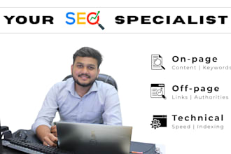 be your SEO specialist for on page and off page