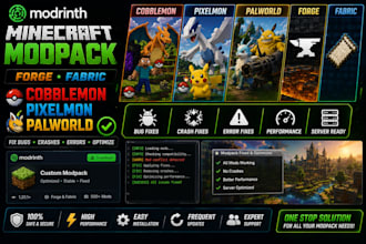 create modrinth minecraft modpack forge fabric cobblemon pixelmon palworld fixes
