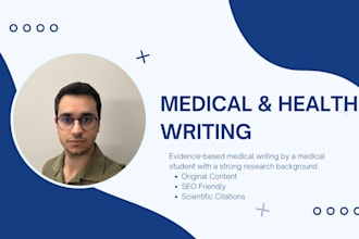 write evidence based medical and health articles