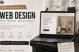build or redesign squarespace website for business, blog or landing page