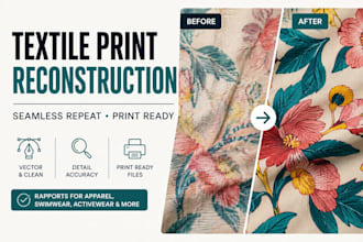 recreate textile prints and seamless patterns