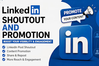 shoutout content link with linkedin 3million audience, share, promote, marketing
