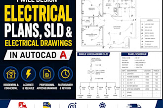 design electrical plans, sld and electrical drawings in autocad