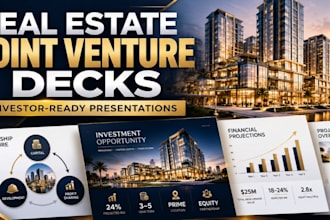 real estate joint venture partnership pitch deck design for investors