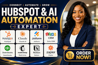 hubspot claude ai jotform zoho crm desk books mailchimp notion zapier automation