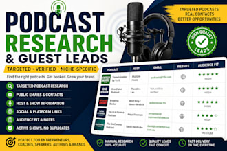 do podcast research and build targeted podcast guest leads