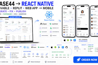 base44 lovable replit migration react native expo ios android app store supabase