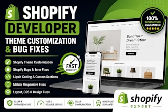 fix shopify bugs shopify theme customization liquid coding and shopify developer