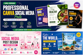 design professional canva social media posts