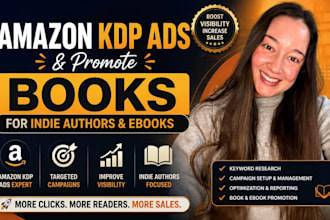 manage book amazon KDP ads and promote books for indie authors and ebooks