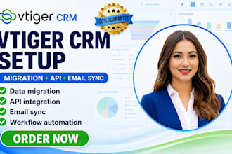 setup vtiger crm data migration api integration email sync automation