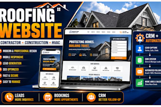 build roofing website for roofing contractor construction hvac crm automation