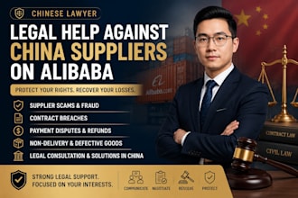 assist legal disputes against china suppliers in alibaba as chinese lawyer
