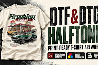 halftone artwork, ai designs for dtg dtf printing asap