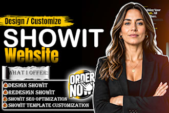 design,redesign and customize showit webite, showit template wth blog and SEO