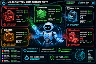 create doordash bot instacart bot uber bot amazon bot grubhub bot auto grabber