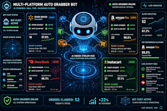 build spark driver bot, amazon flex bot doordash and instacart order grabber bot