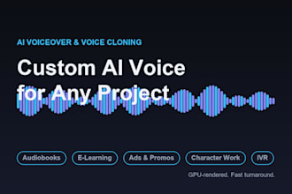 create a custom ai voiceover or clone your voice for any project