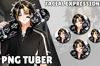 design a anime pngtuber model for your live stream and twitch
