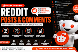 create organic reddit posts and comment for website saas app ai tool promotion