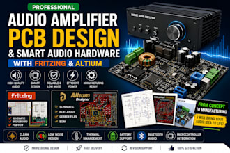 design audio amplifier pcb, smart audio hardware, and electronics using altium