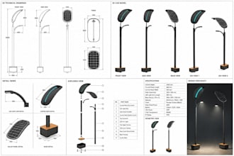 design portable led light, desk lamp, solar streetlight, outdoor wall light