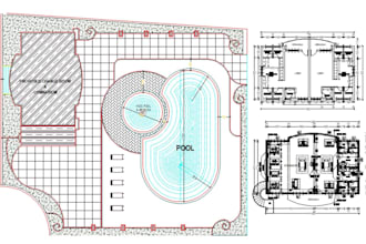 review stamp swimming pool plans and landscape design for city permit
