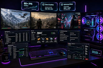 optimize and mod skyrim, fallout or cyberpunk for smooth stable gameplay