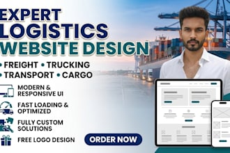 design a modern logistics, trucking, cargo, and transport website